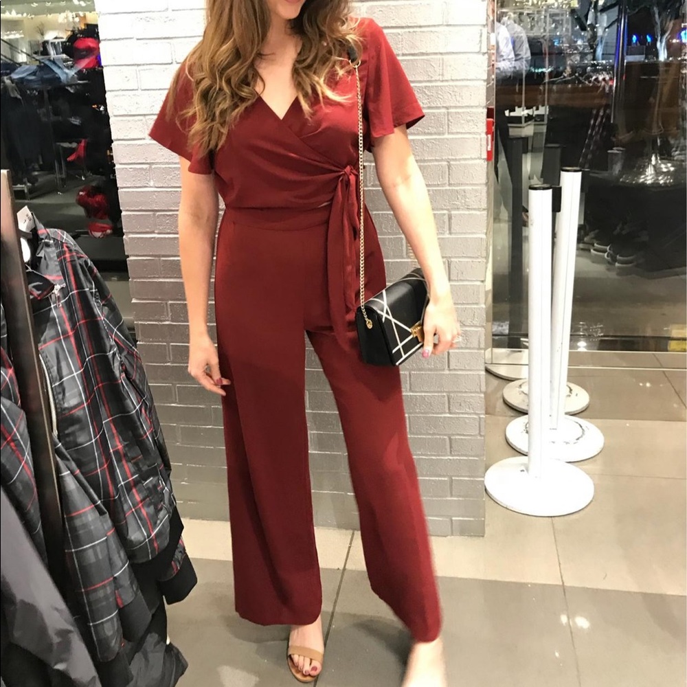 Leith Surplice Wide Leg Jumpsuit - XS
